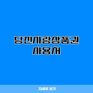 당진사랑상품권 사용처